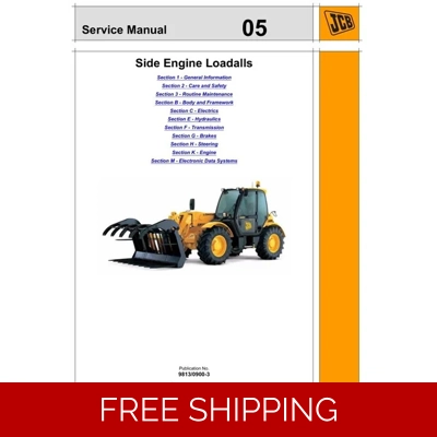 JCB LOADALL MACHINES IN THE 5A AND 5T GROUPS SERVICE REPAIR MANUAL